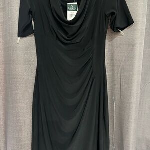 Ralph Lauren Black Draped Dress